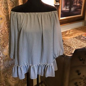 WHBM Pin Striped Blouse